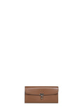 Toteme Women Tiramisu Brown Palmellato Leather T-Lock Wallet