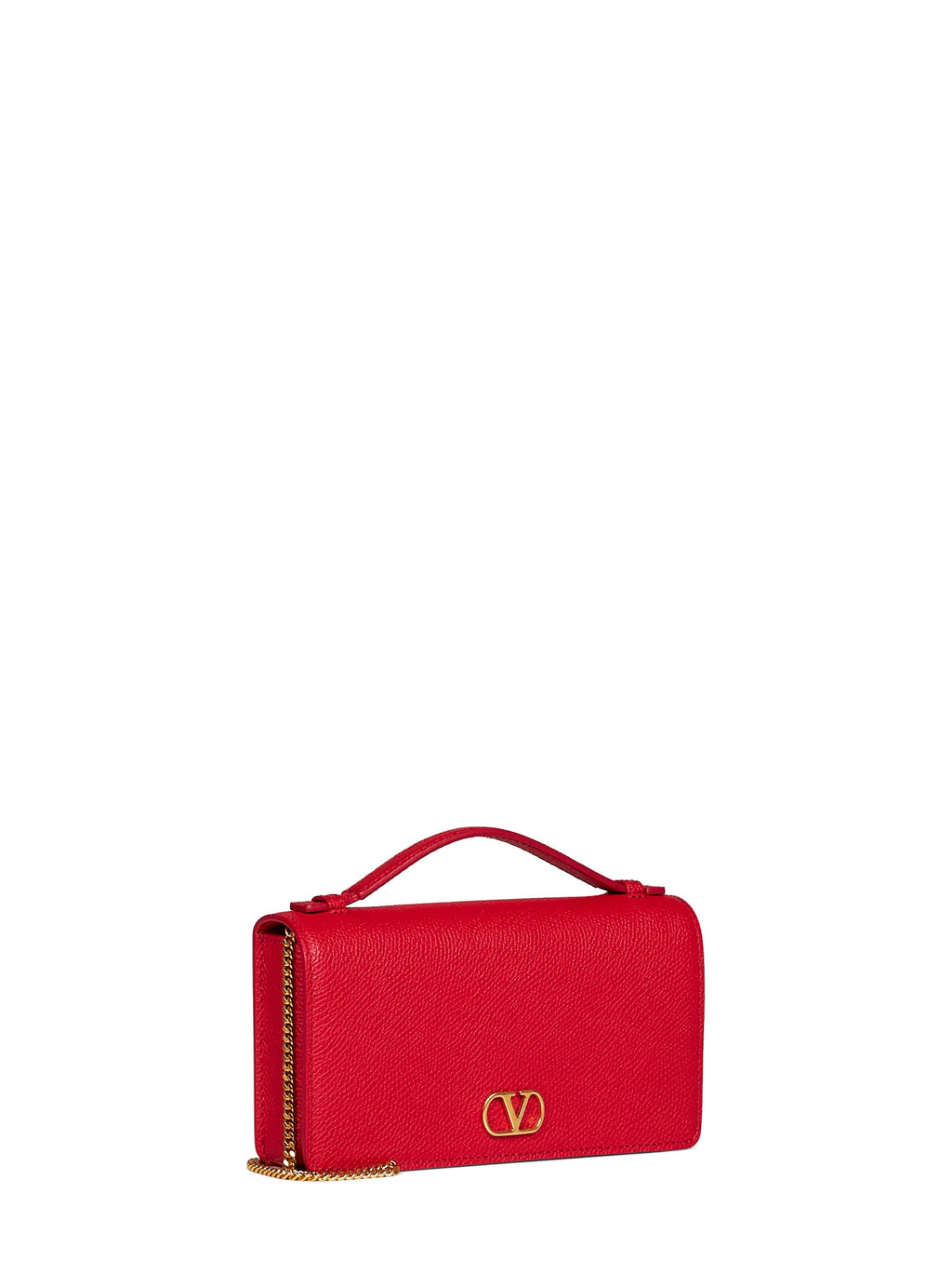 Valentino Garavani Women Red Vlogo Signature Wallet On Chain