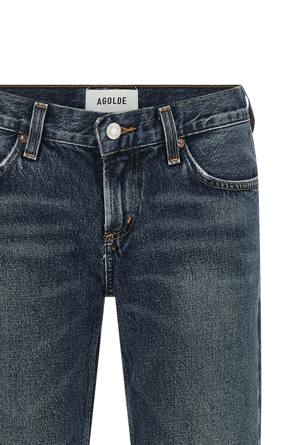 AGOLDE Low Rise Boot Jeans - Engraved Button Detail