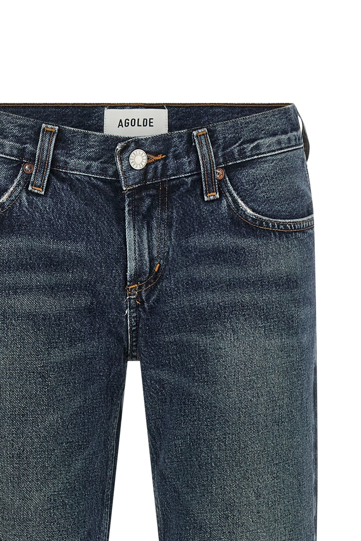 AGOLDE Low Rise Boot Jeans - Engraved Button Detail