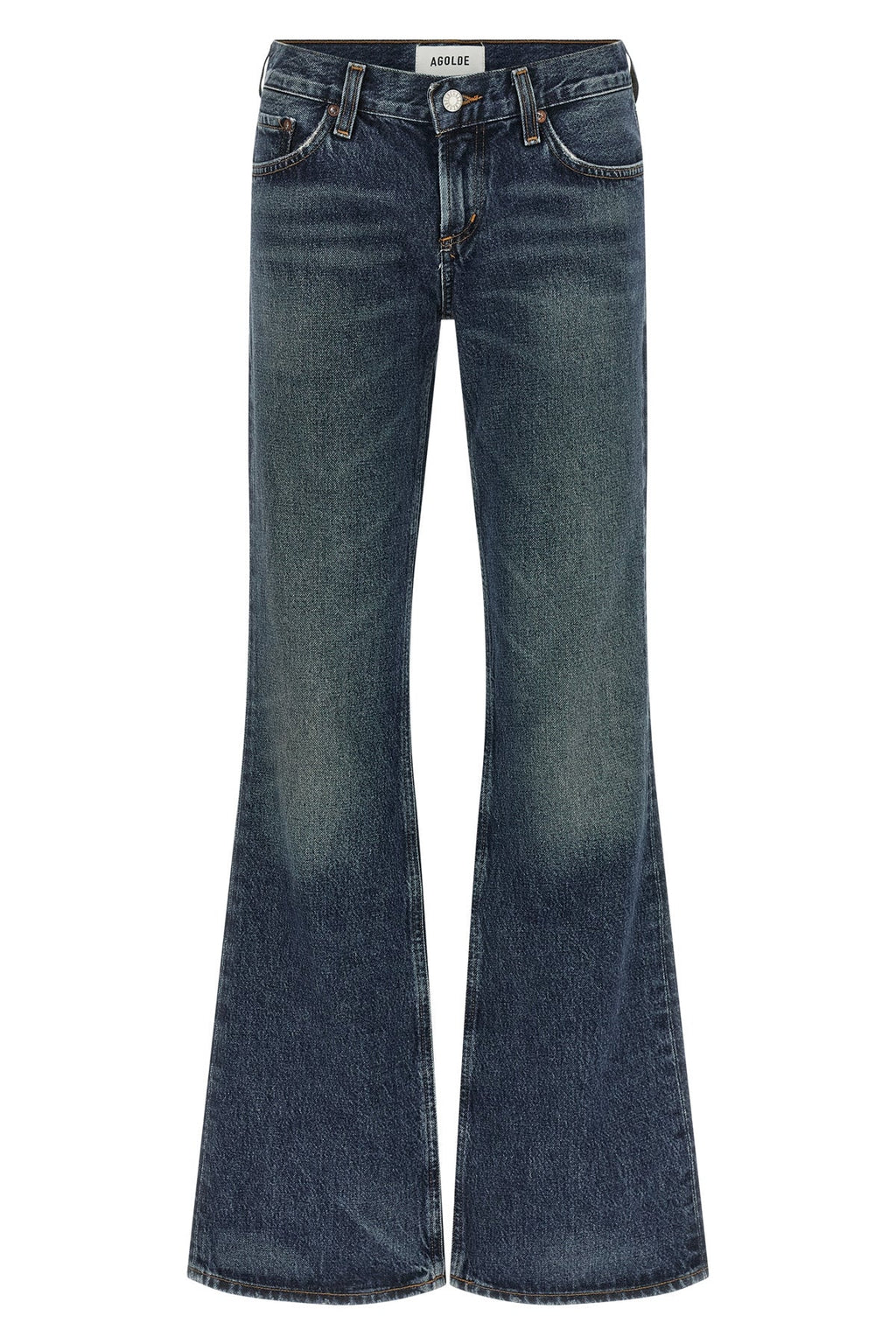AGOLDE Low Rise Boot Jeans - Engraved Button Detail