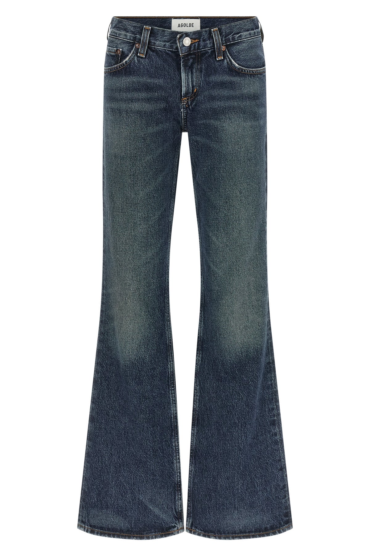 AGOLDE Low Rise Boot Jeans - Engraved Button Detail