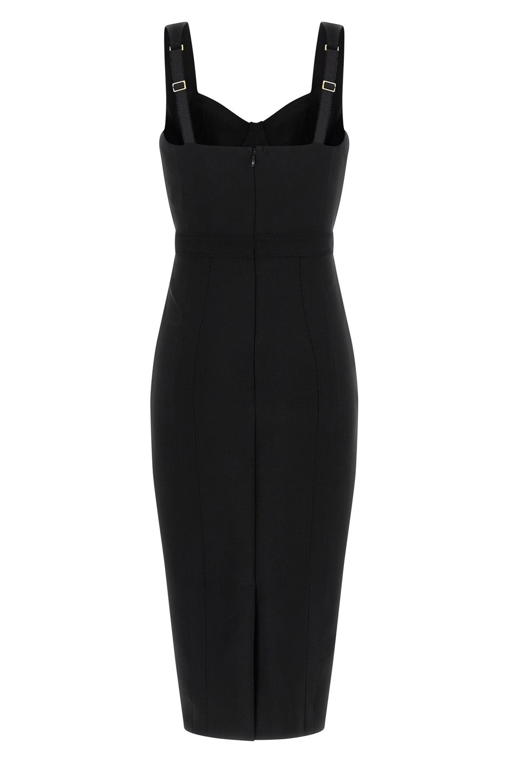Elisabetta Franchi Midi Dress with Sweetheart Neckline