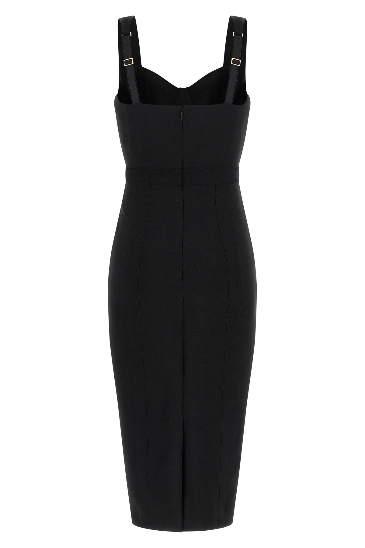 Elisabetta Franchi Midi Dress with Sweetheart Neckline