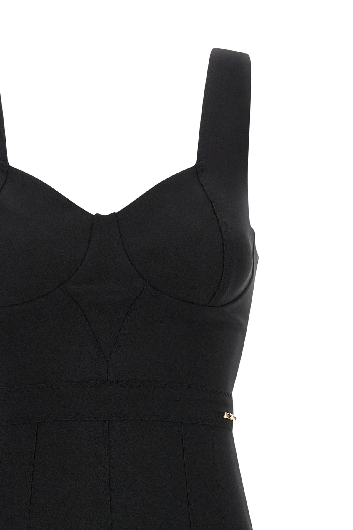 Elisabetta Franchi Midi Dress with Sweetheart Neckline