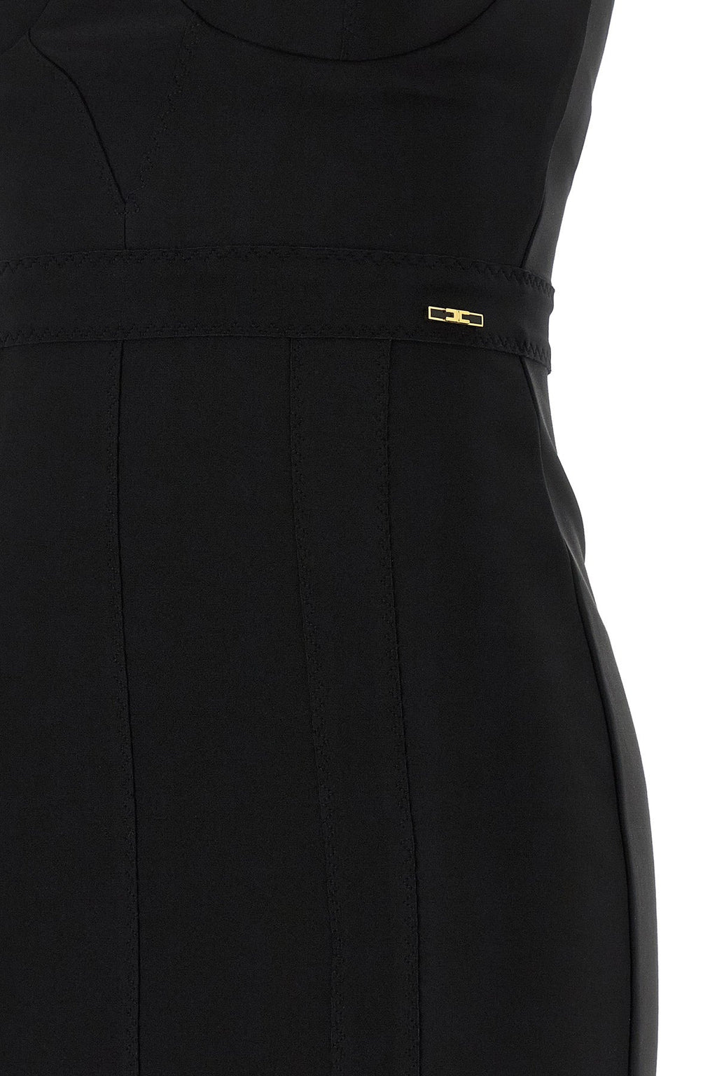 Elisabetta Franchi Midi Dress with Sweetheart Neckline