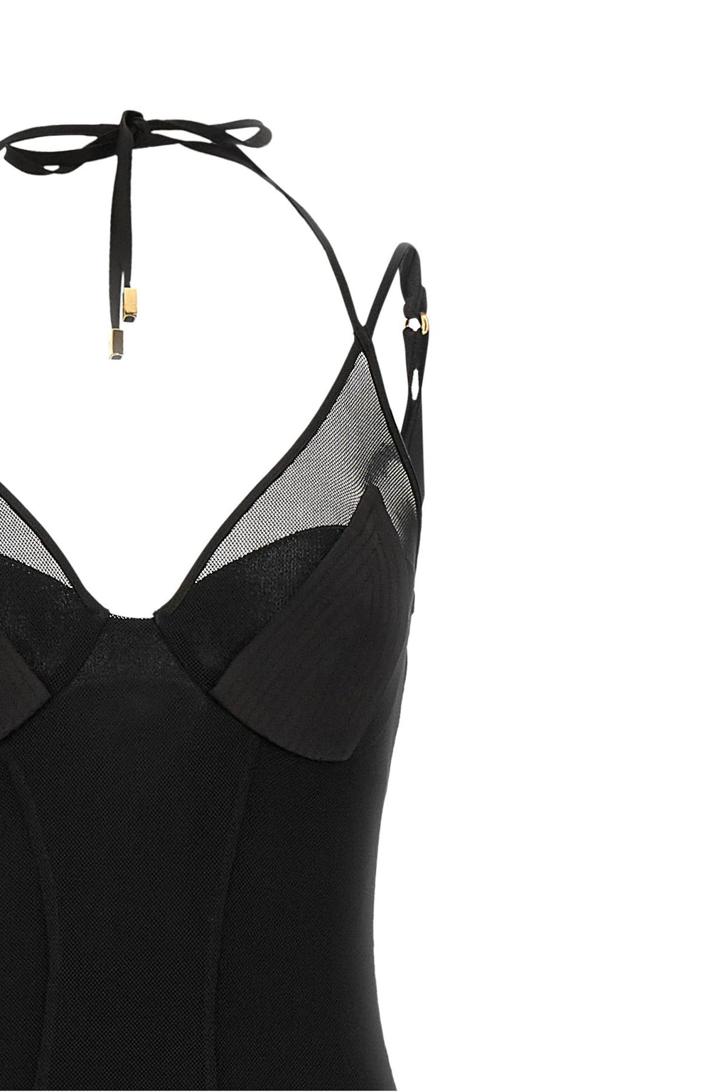 Elisabetta Franchi Long Dress With Mesh Details