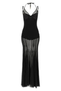 Elisabetta Franchi Long Dress With Mesh Details