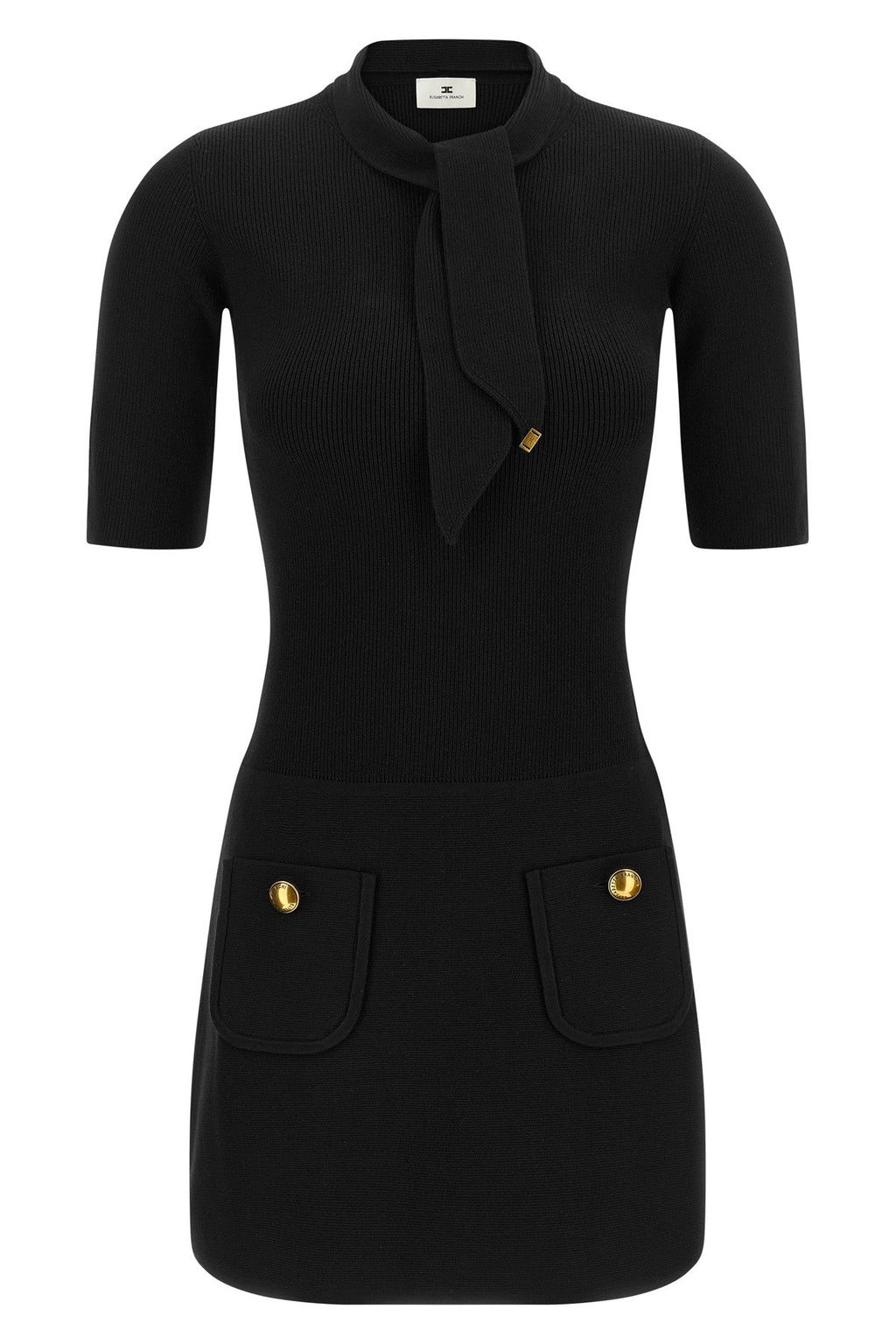 ELISABETTA FRANCHI Ribbed Knit Mini Dress