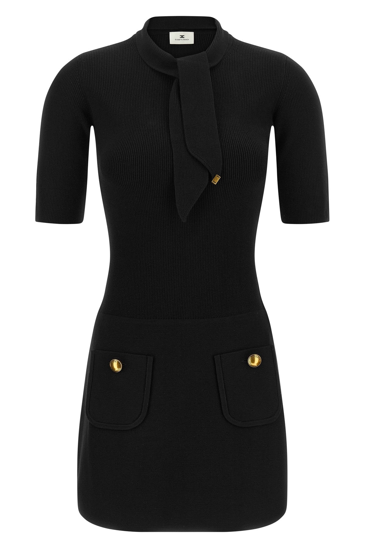 ELISABETTA FRANCHI Ribbed Knit Mini Dress