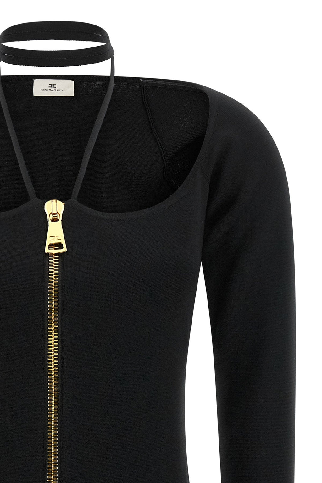 Elisabetta Franchi Mini Dress with Logo Zip