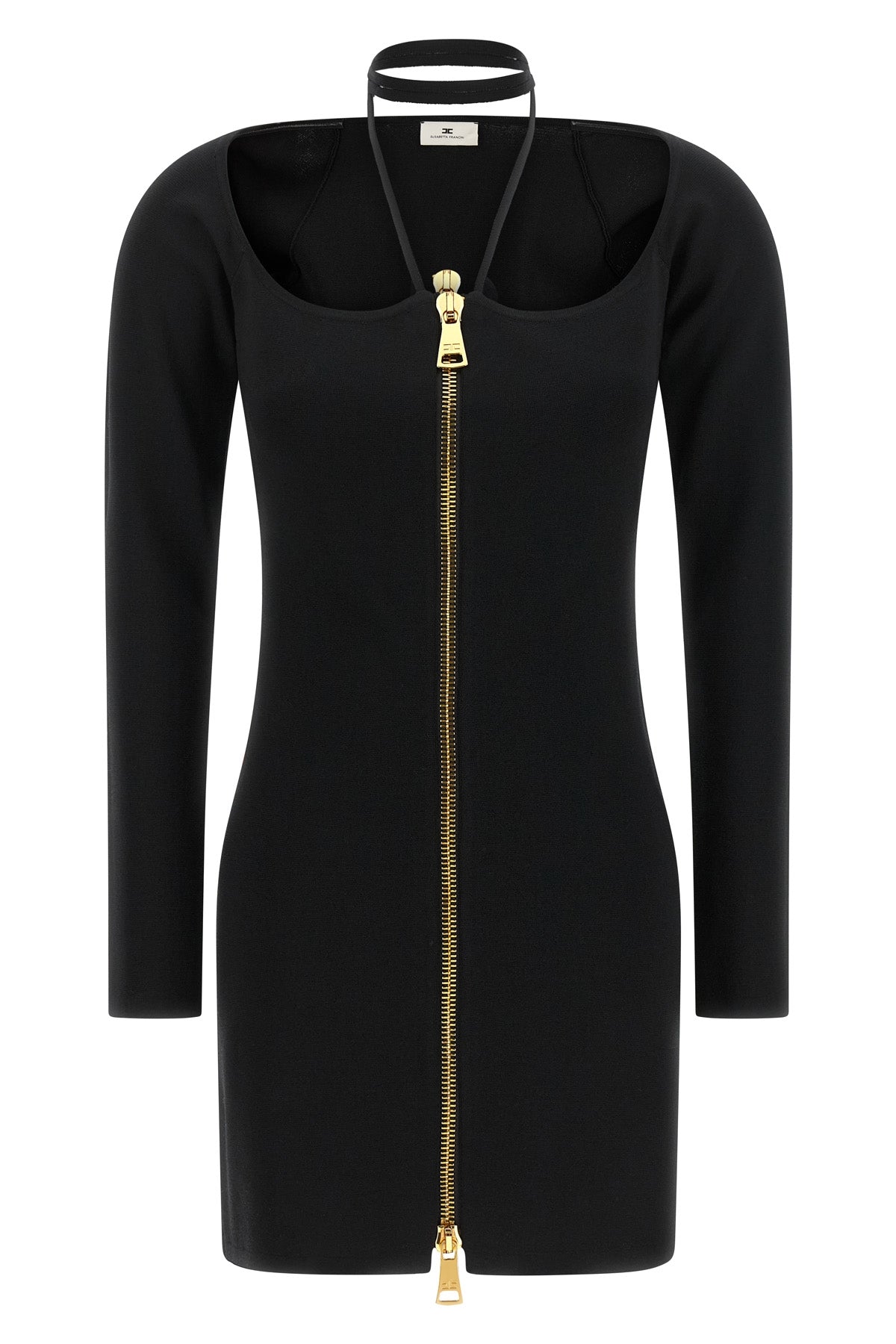 Elisabetta Franchi Mini Dress with Logo Zip