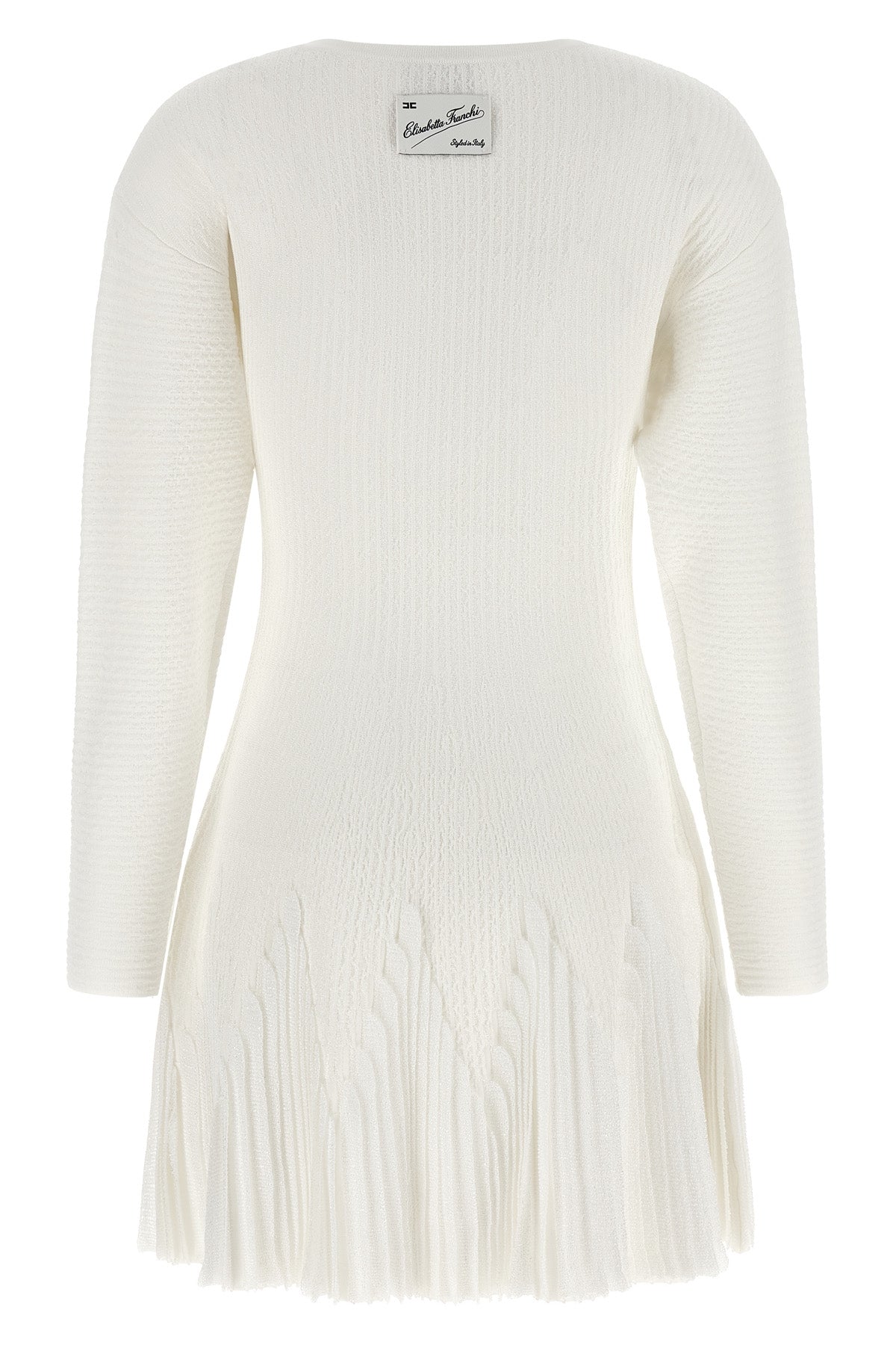 Elisabetta Franchi Ribbed Knit Flared Dress