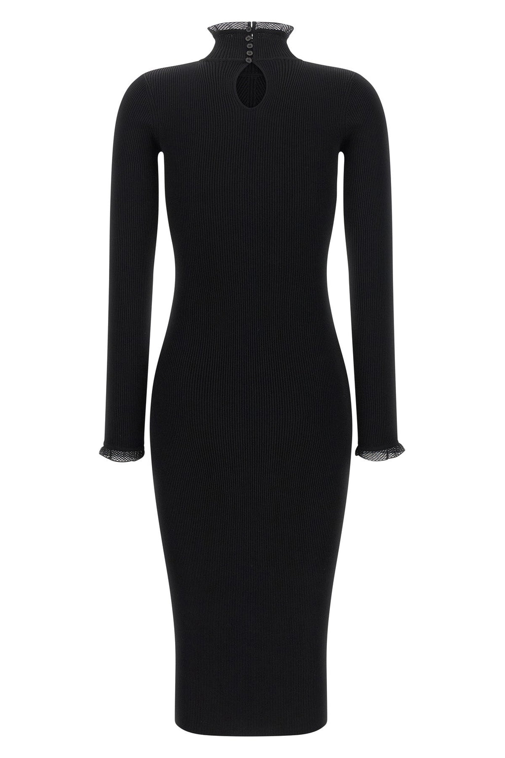 Elisabetta Franchi Ribbed knit dress with logo plaque