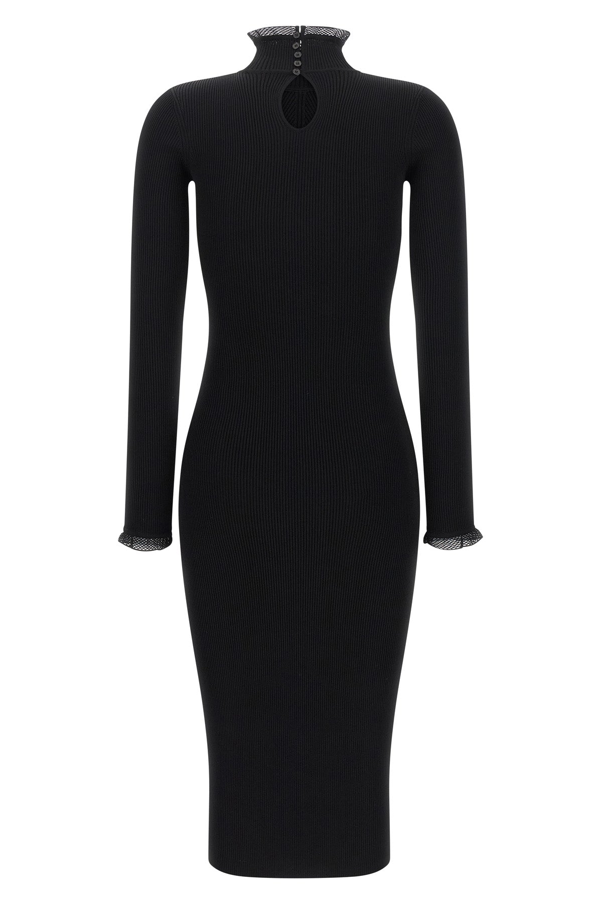 Elisabetta Franchi Ribbed knit dress with logo plaque