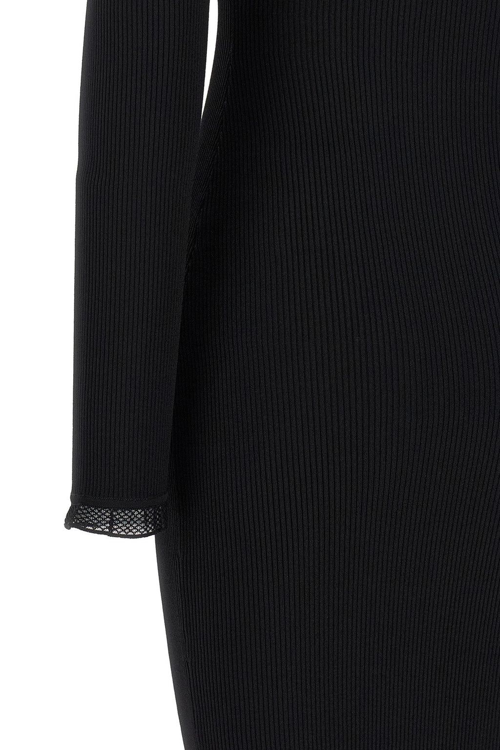 Elisabetta Franchi Ribbed knit dress with logo plaque