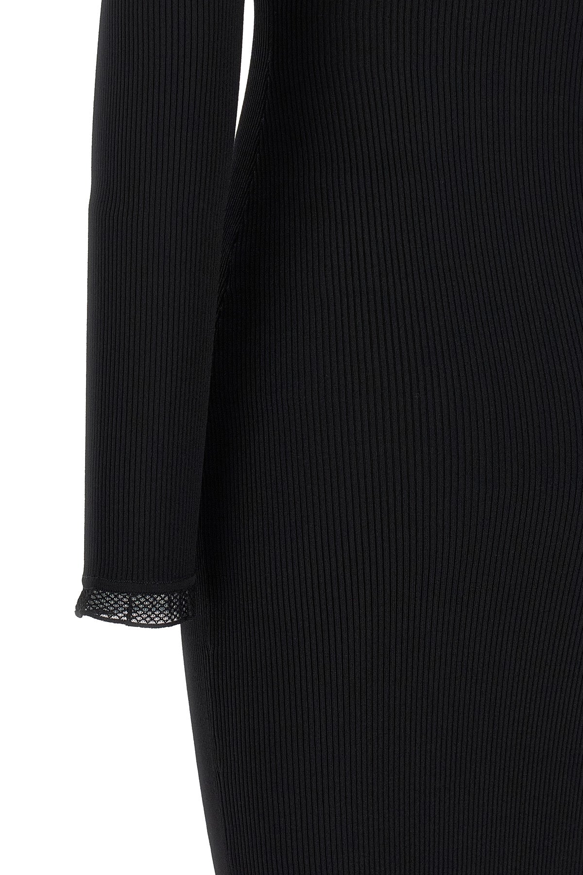Elisabetta Franchi Ribbed knit dress with logo plaque