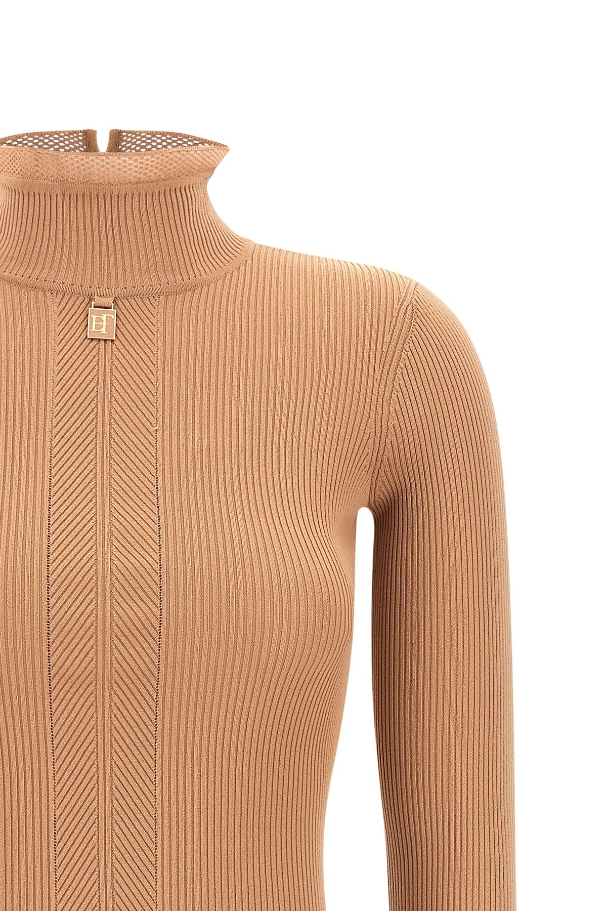 Elisabetta Franchi Ribbed Knit Midi Dress