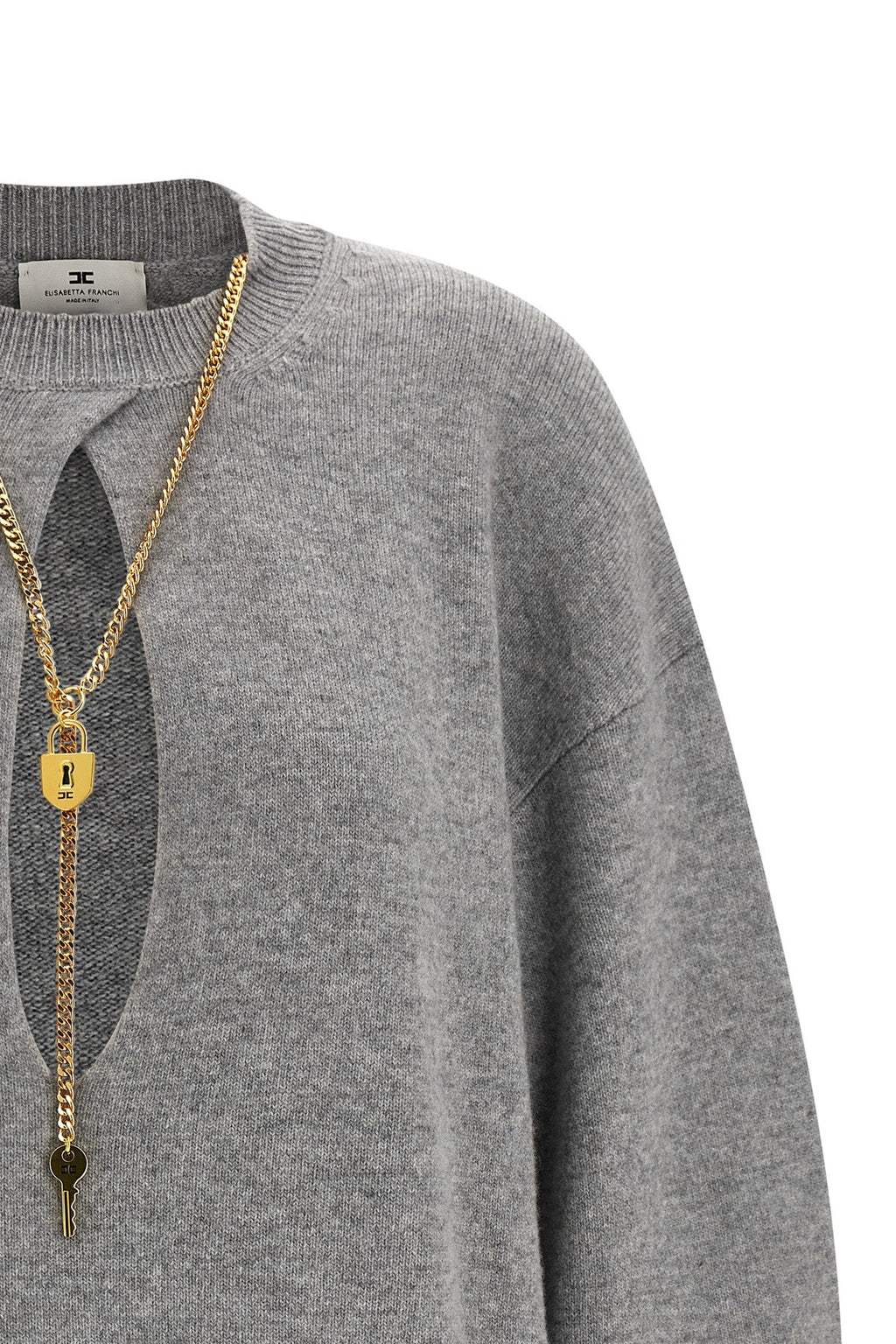 Elisabetta Franchi Knit dress with chain detail