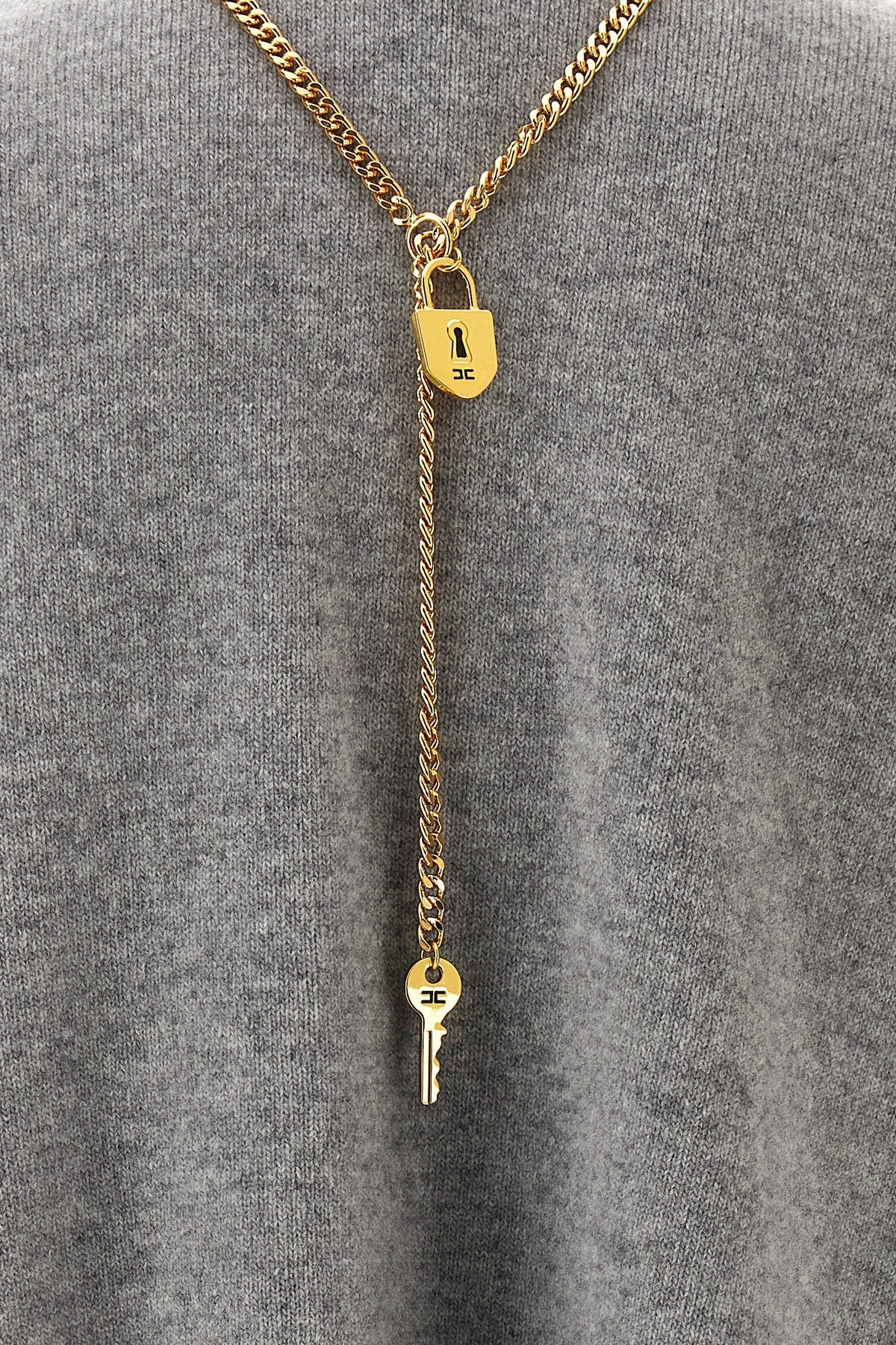 Elisabetta Franchi Knit dress with chain detail