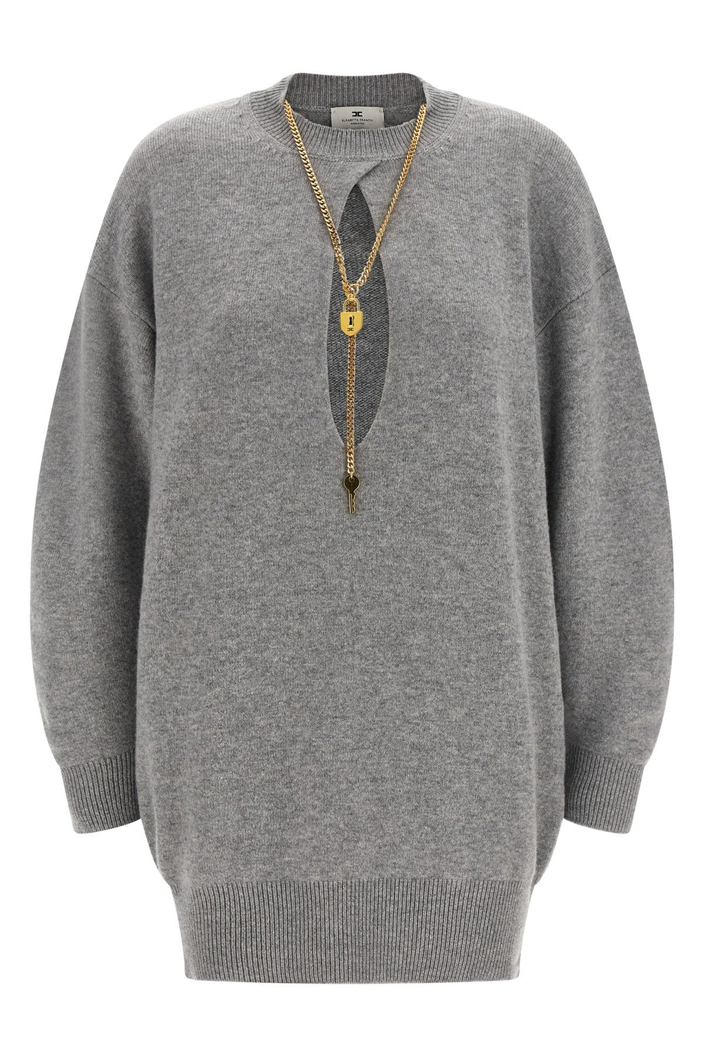 Elisabetta Franchi Knit dress with chain detail