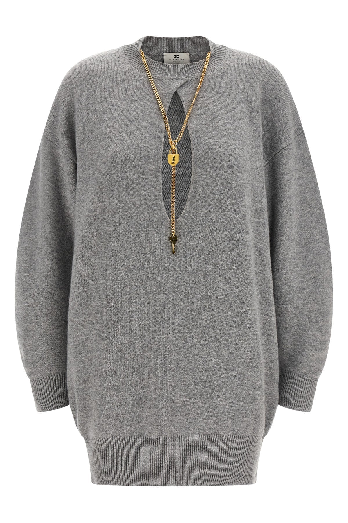 Elisabetta Franchi Knit dress with chain detail
