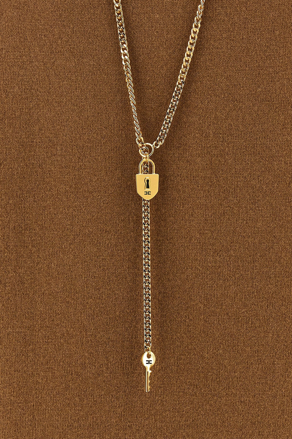 Elisabetta Franchi Knit Dress With Gold-Tone Chain Detail