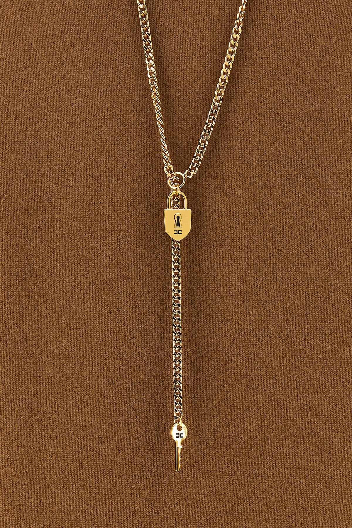 Elisabetta Franchi Knit Dress With Gold-Tone Chain Detail