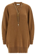 Elisabetta Franchi Knit Dress With Gold-Tone Chain Detail