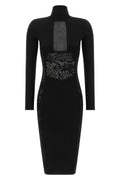 Elisabetta Franchi Midi Dress with Lace Details