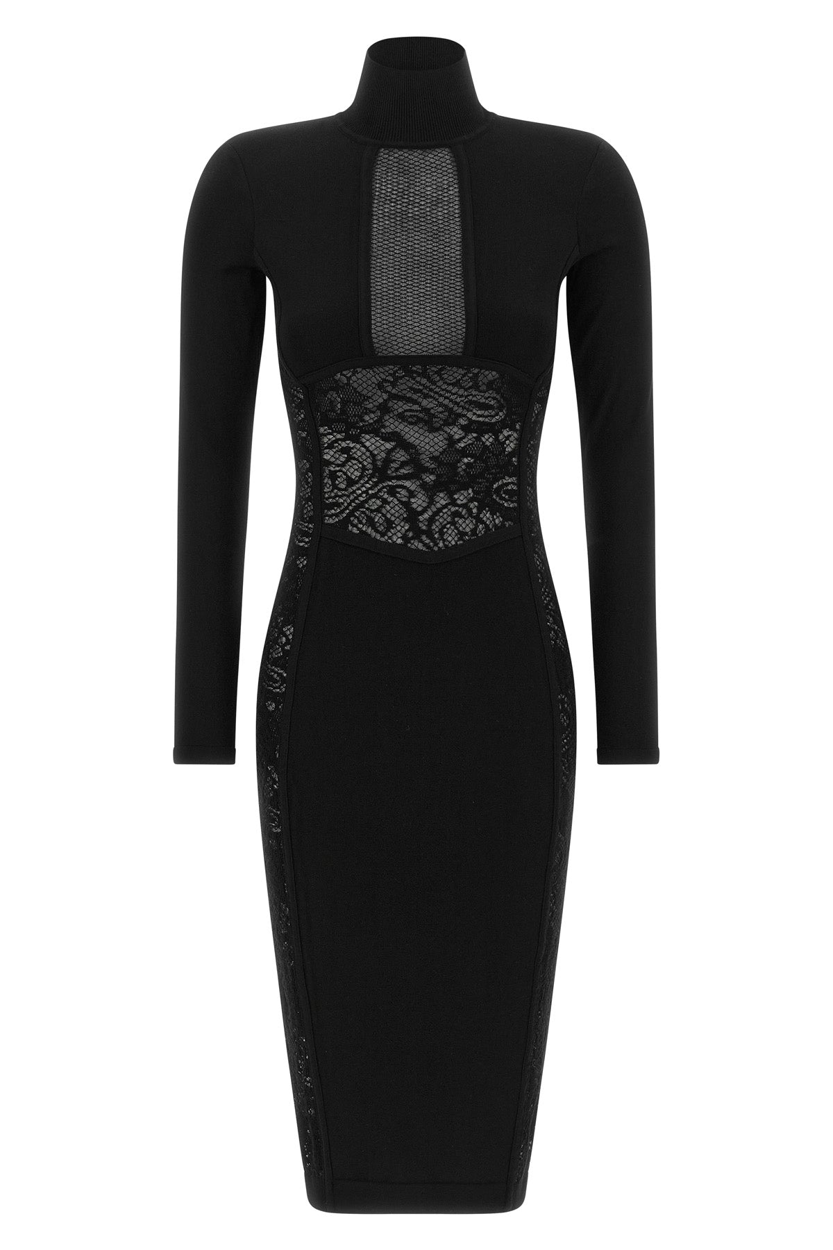 Elisabetta Franchi Midi Dress with Lace Details