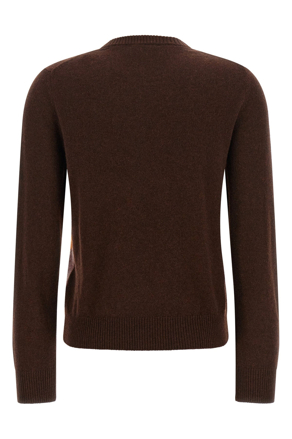 Crewneck Sweater with Argyle Intarsia