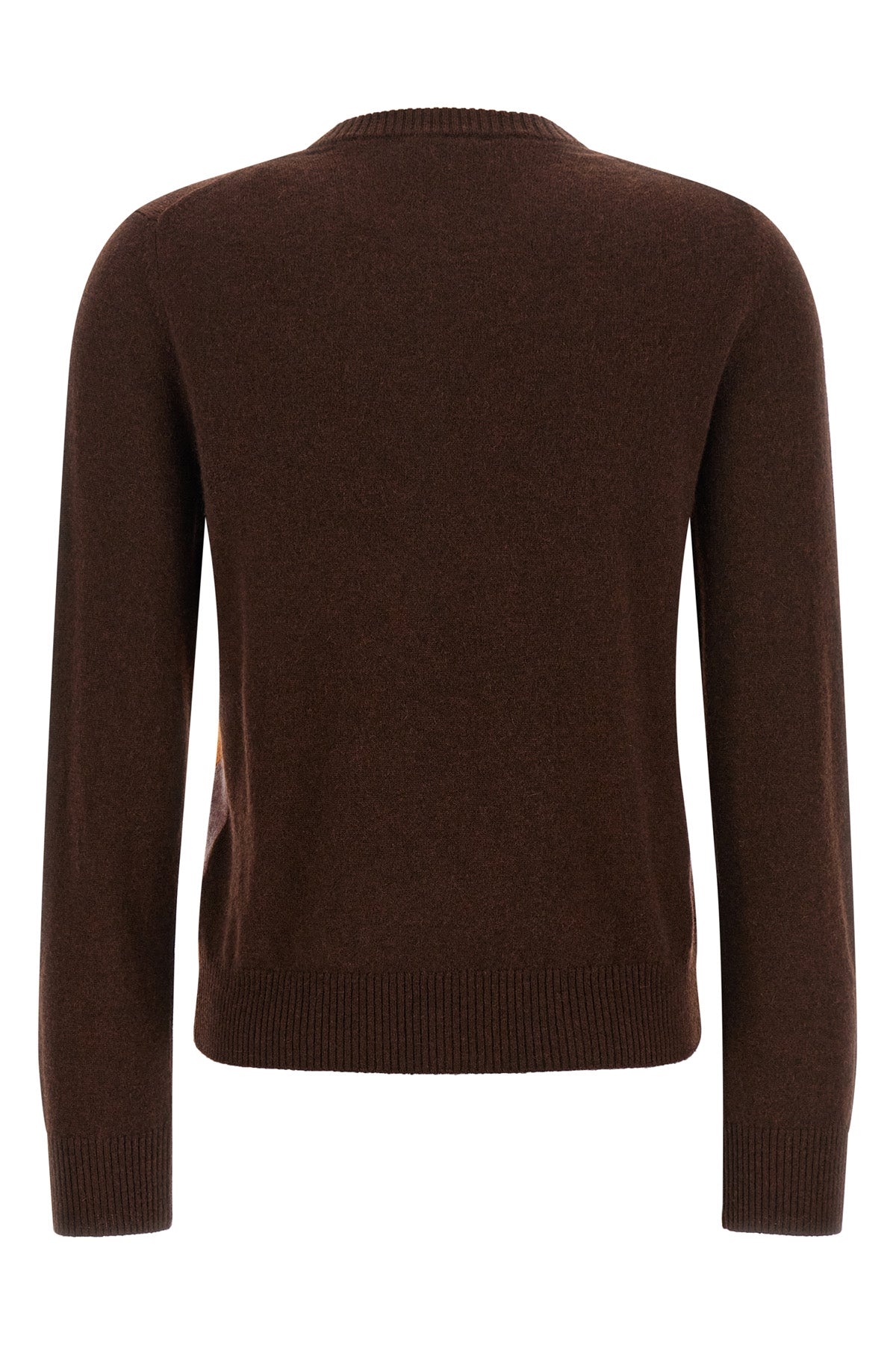 Crewneck Sweater with Argyle Intarsia