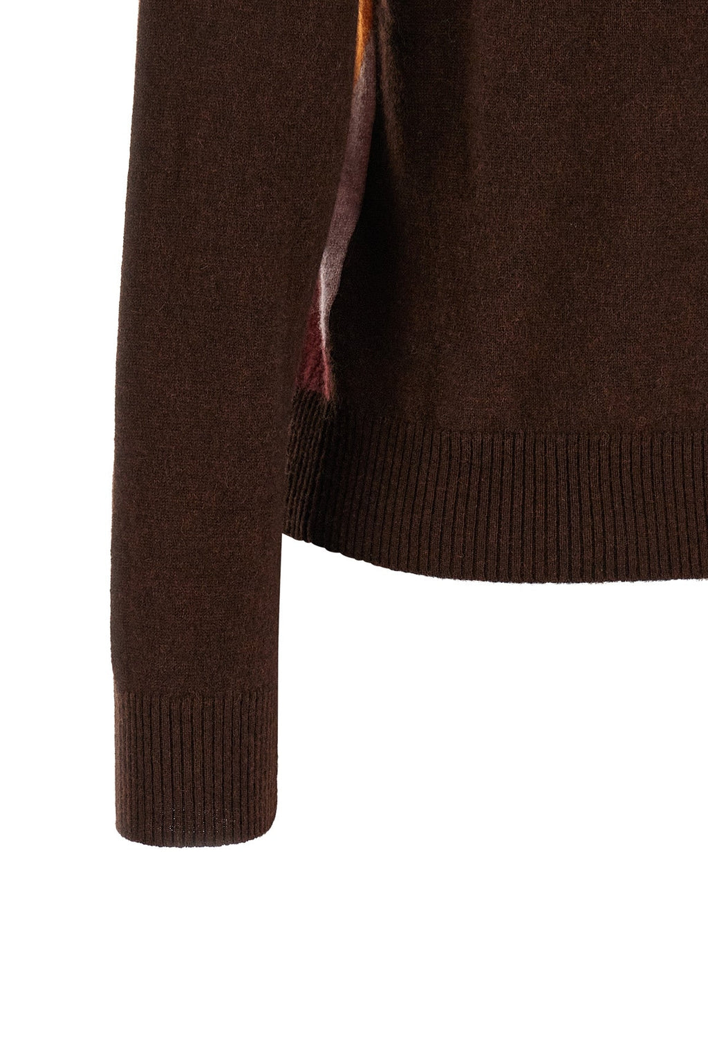 Crewneck Sweater with Argyle Intarsia