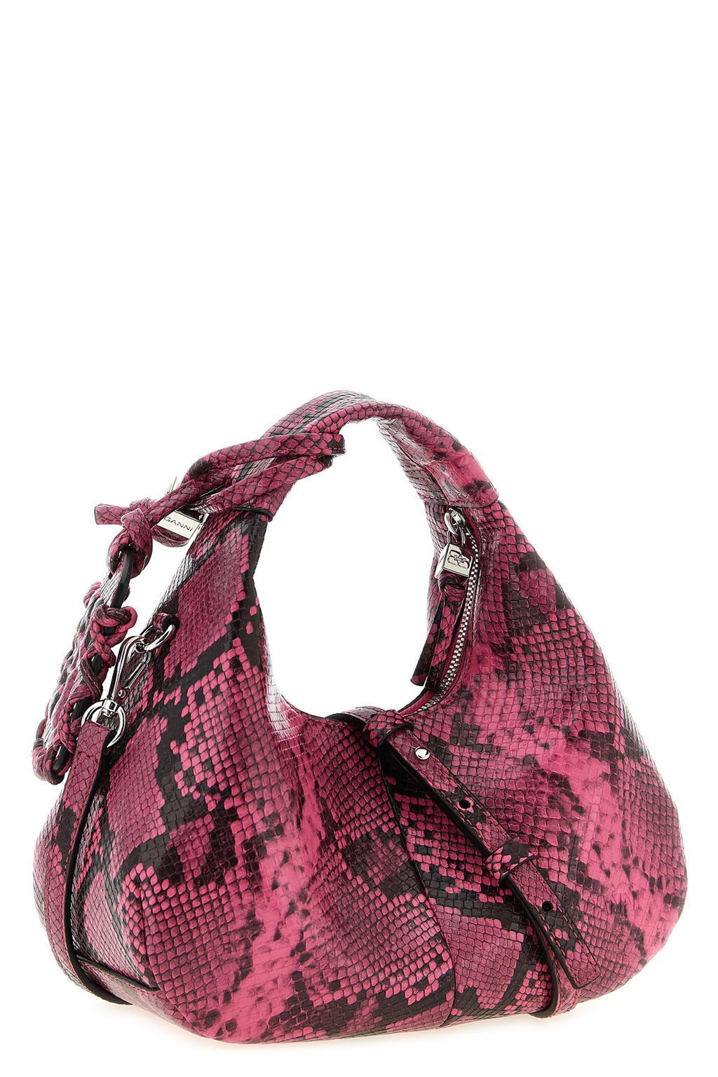 GANNI Mini Hobo Bag With Snake-Effect Finish