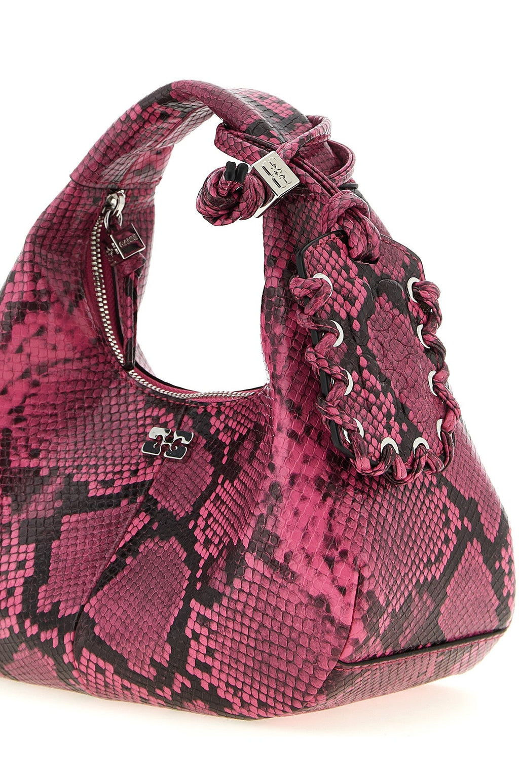 GANNI Mini Hobo Bag With Snake-Effect Finish