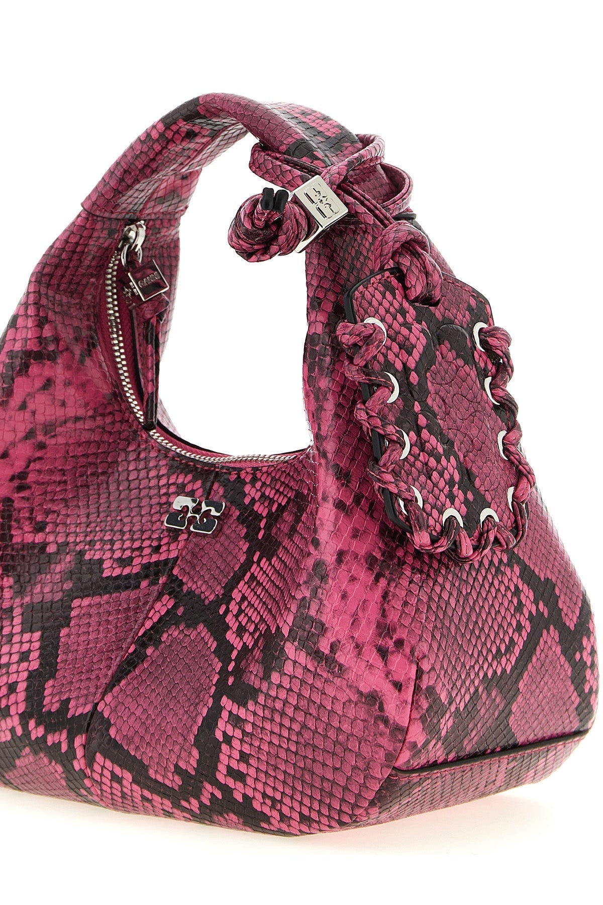 GANNI Mini Hobo Bag With Snake-Effect Finish