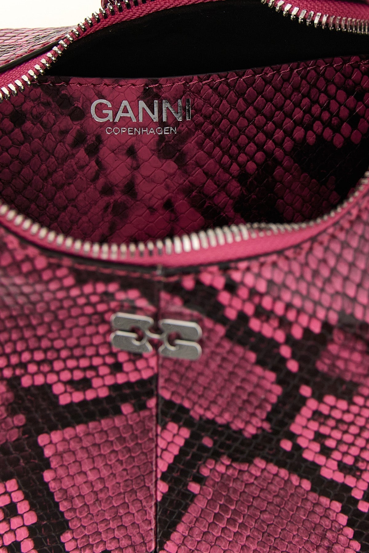 GANNI Mini Hobo Bag With Snake-Effect Finish