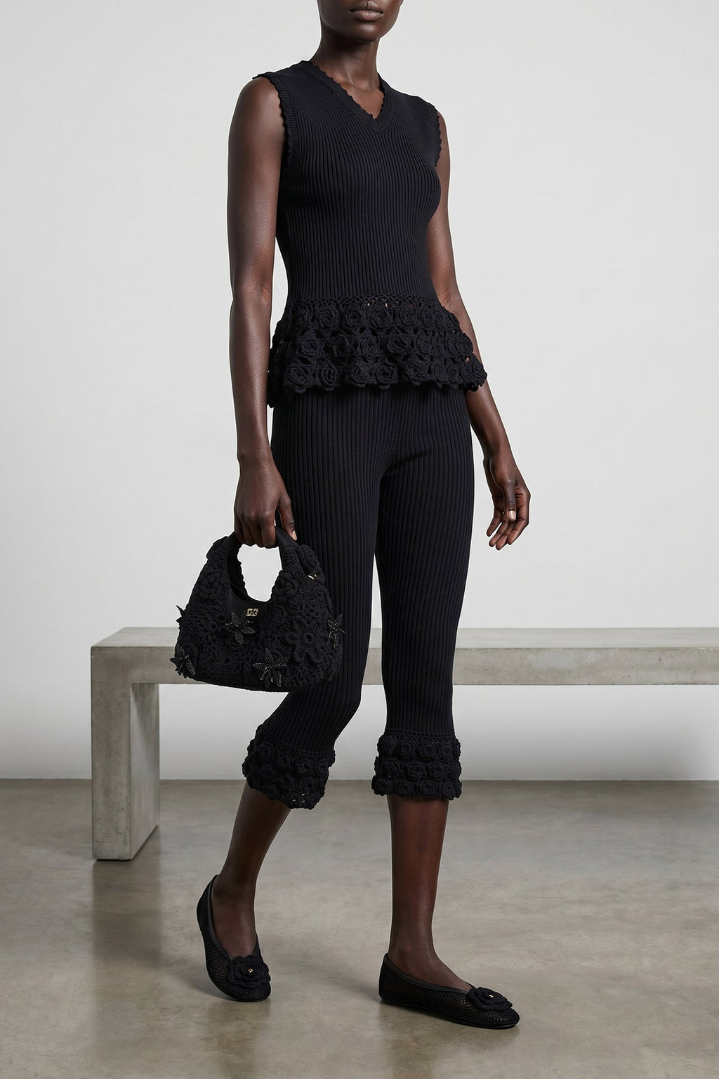 GANNI Handbag with crochet construction