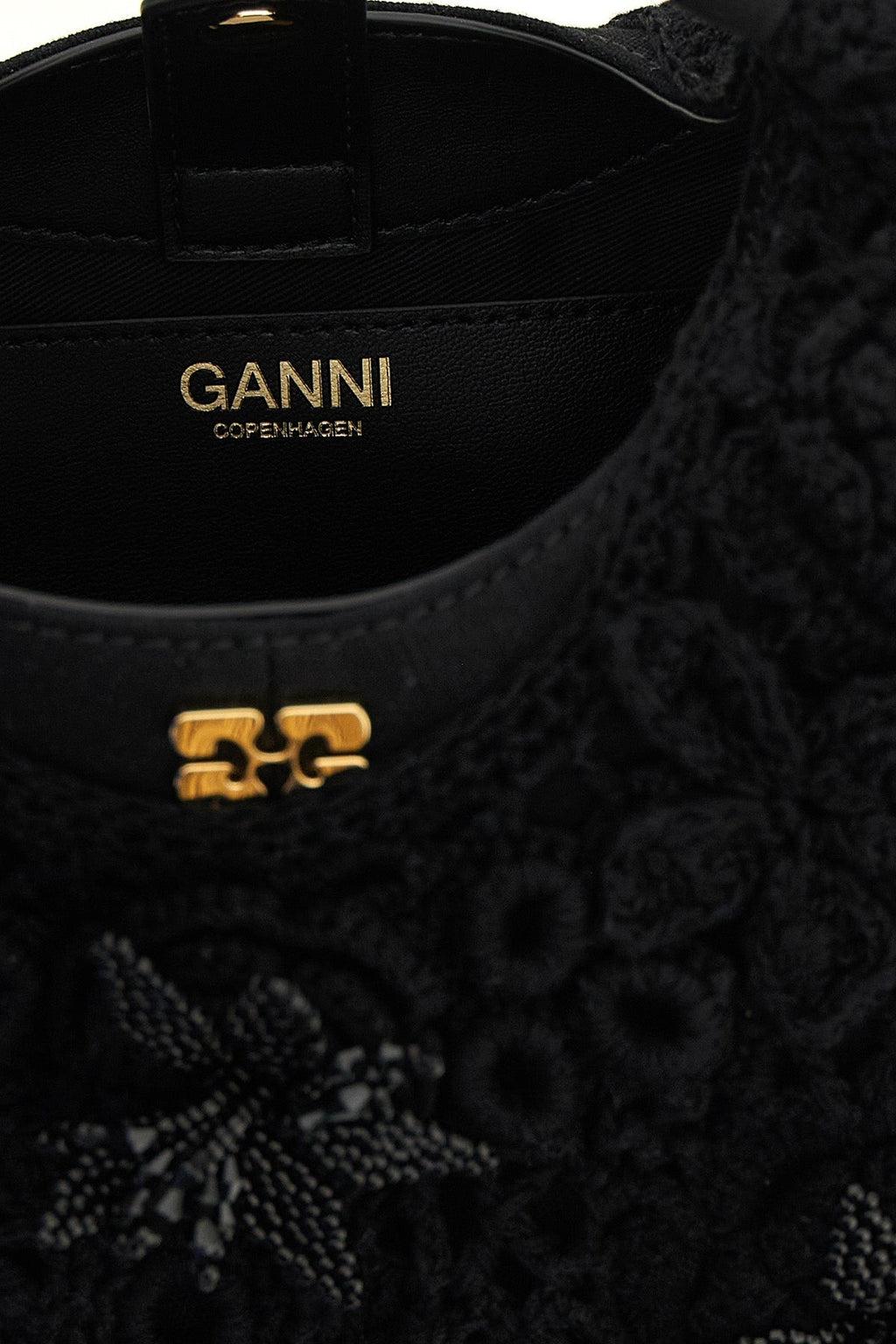 GANNI Handbag with crochet construction