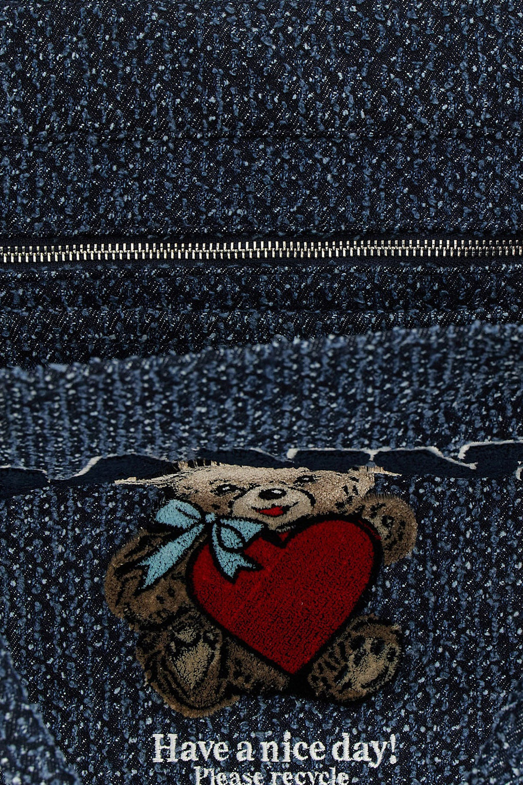 GANNI Shopping Bag Embroidered Bear Detail