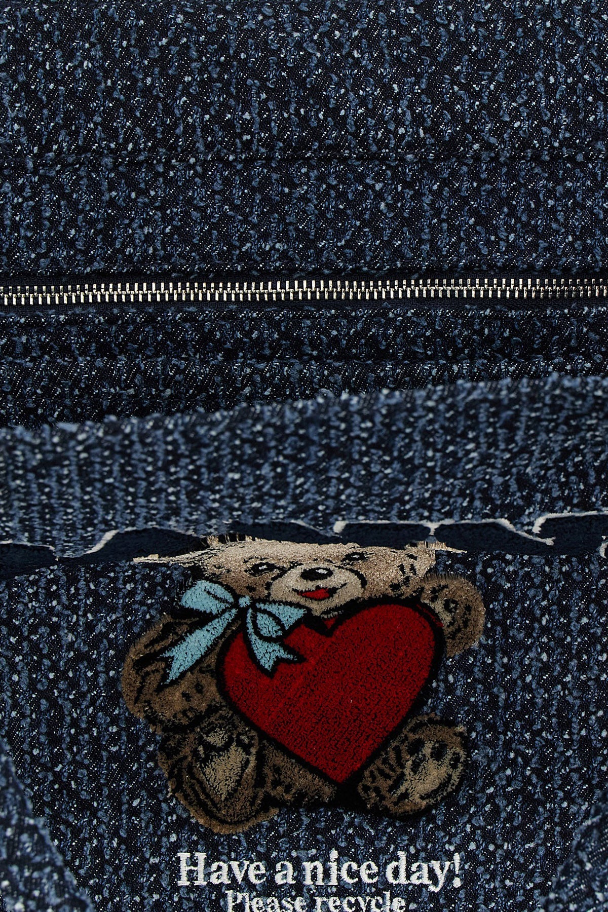 GANNI Shopping Bag Embroidered Bear Detail