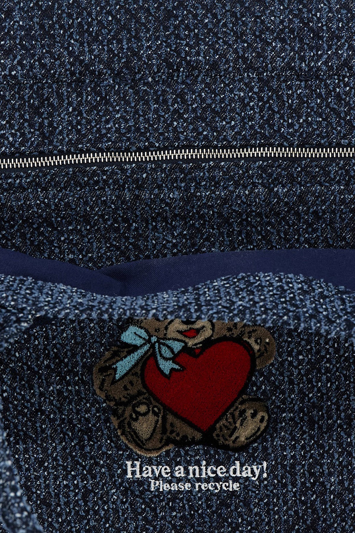 GANNI Tote Bag Embroidered Bear Detail