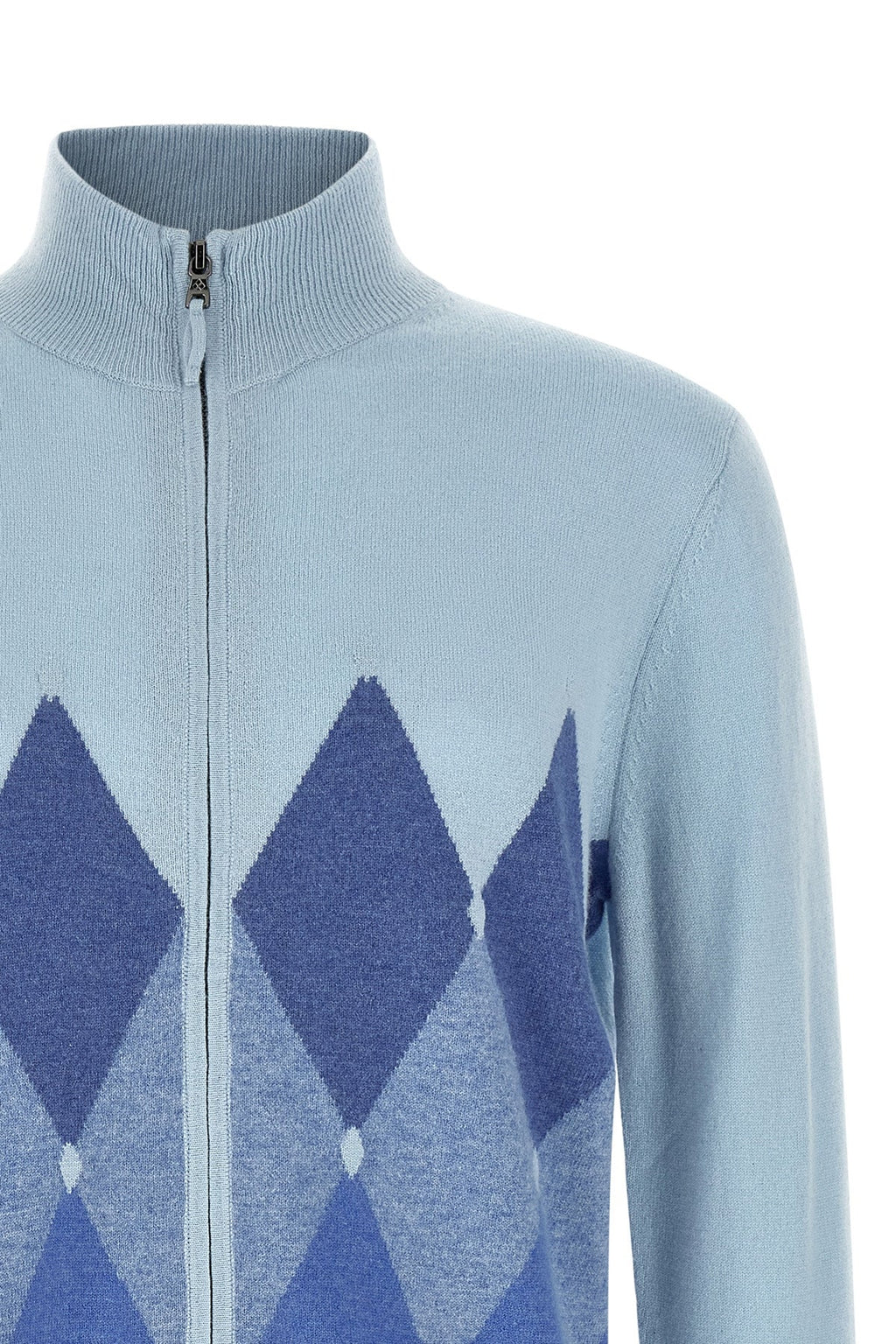 Intarsia Zip Cardigan 'Classic Diamond'