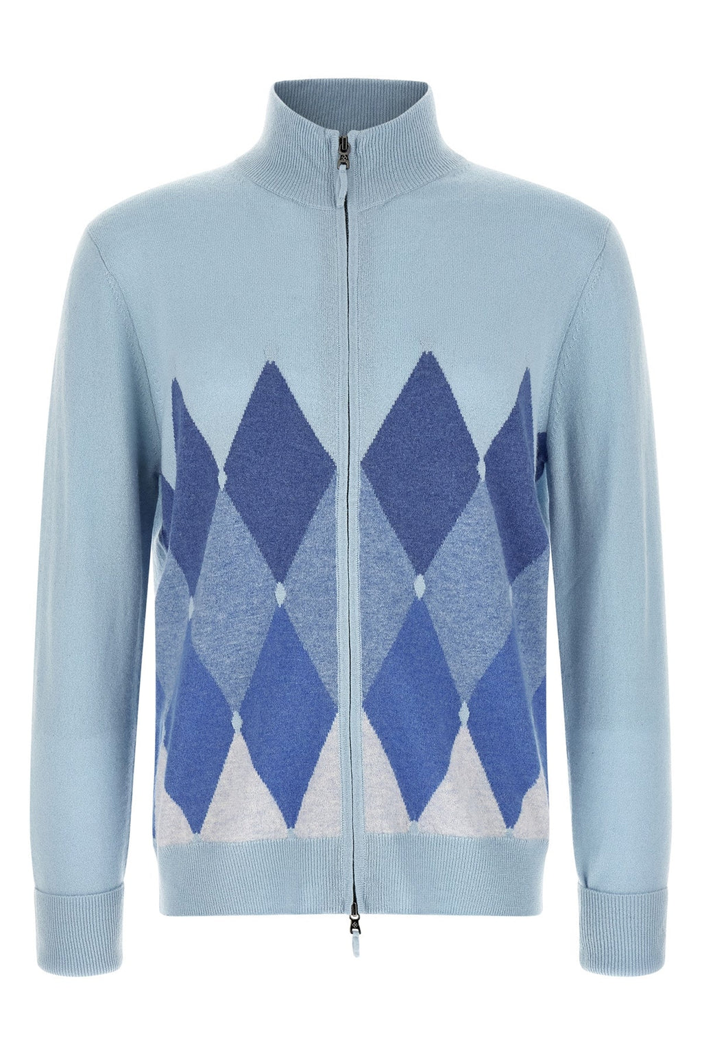 Intarsia Zip Cardigan 'Classic Diamond'