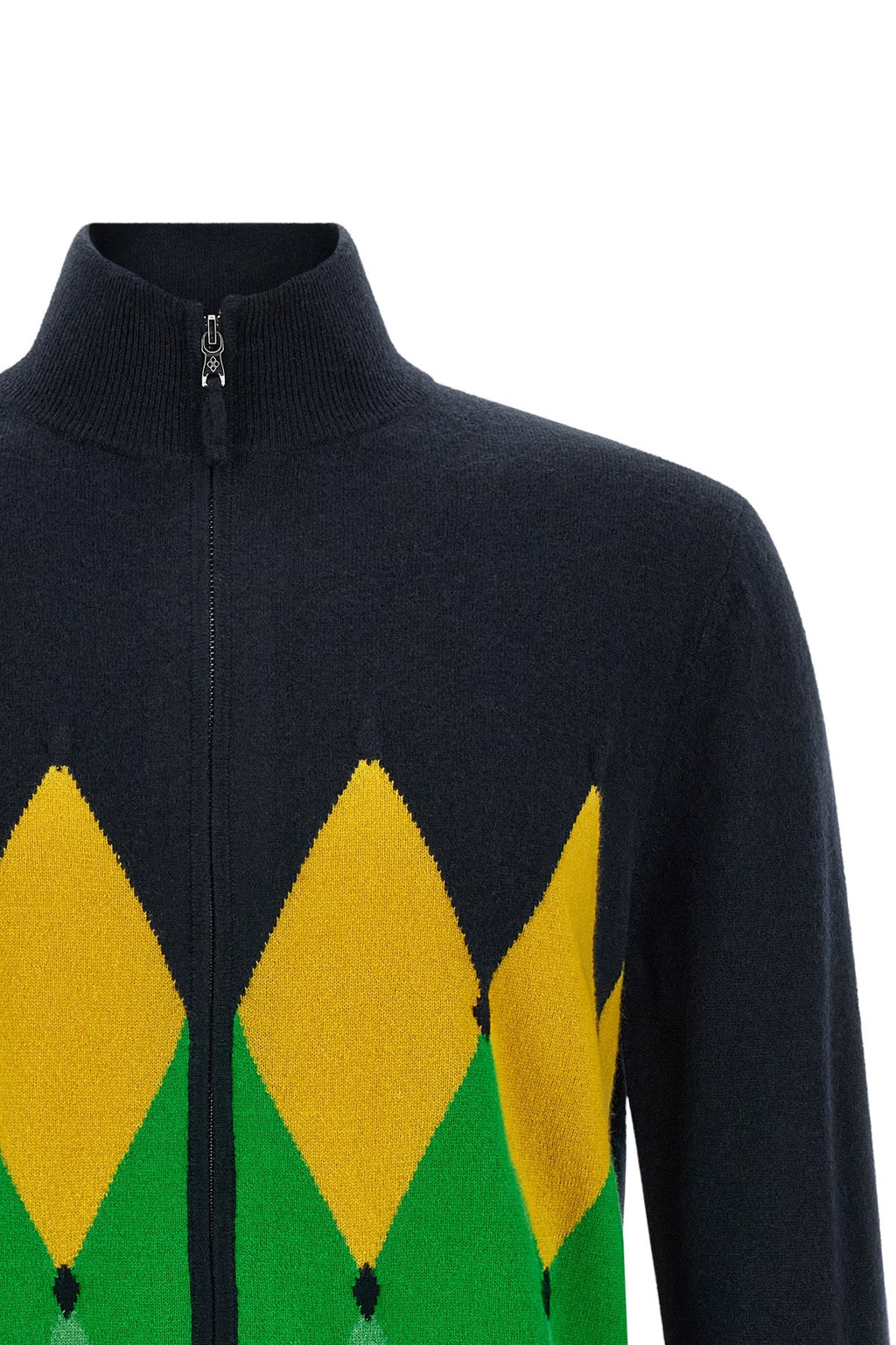 Intarsia Zip Cardigan 'Classic Diamond'