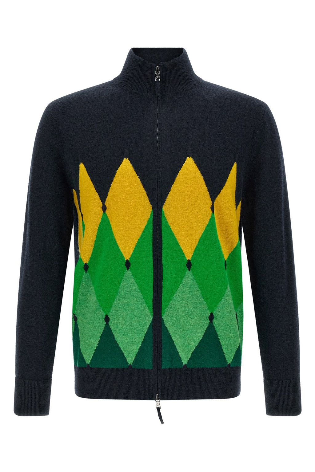 Intarsia Zip Cardigan 'Classic Diamond'