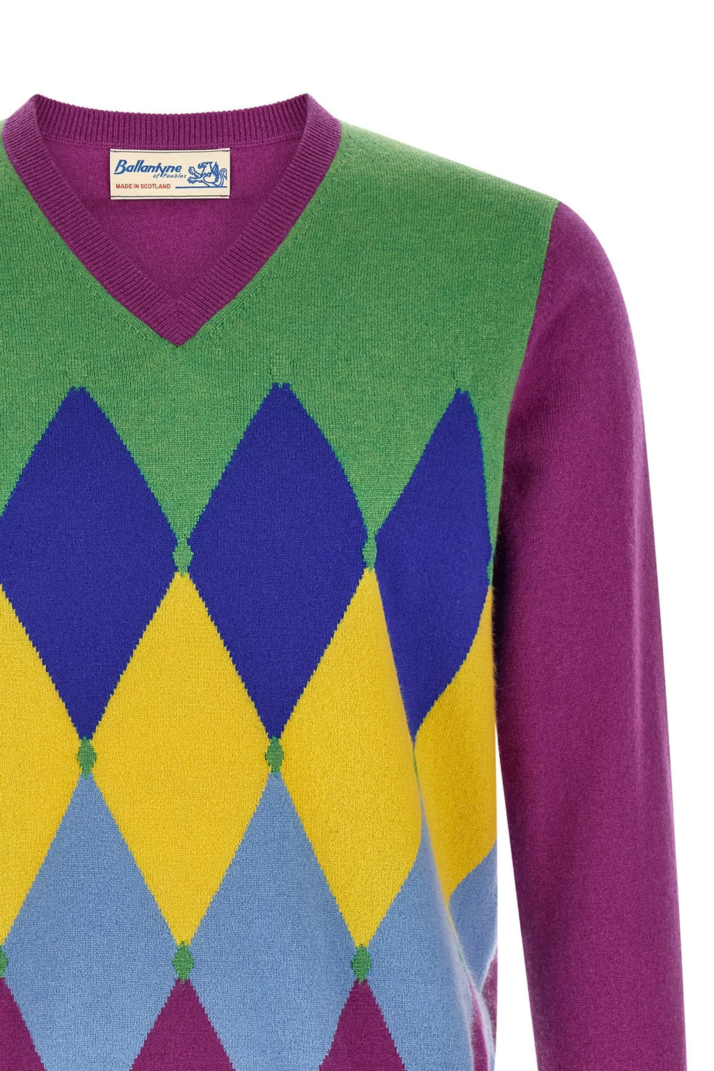 'Classic Diamond' Intarsia Knit Pullover