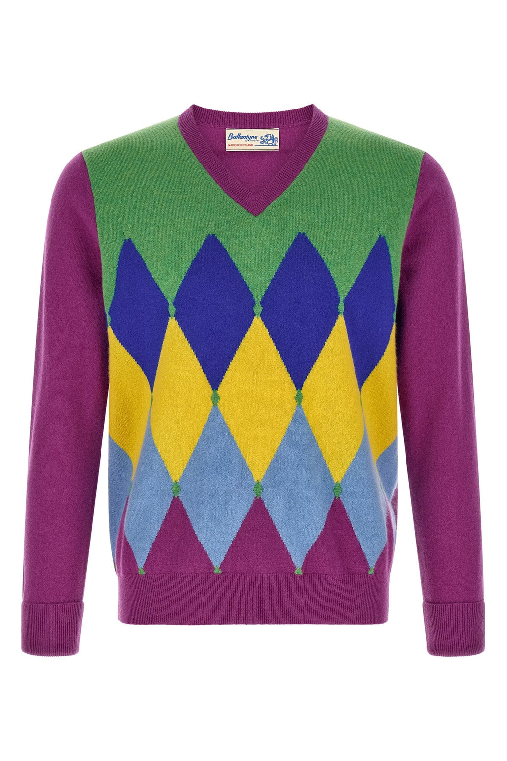 'Classic Diamond' Intarsia Knit Pullover