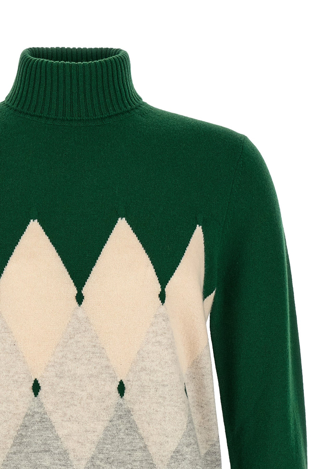 Turtleneck Sweater with 'Classic Diamond' Intarsia